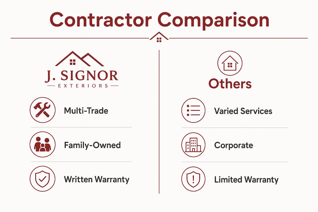 Infographic comparing contractors side by side