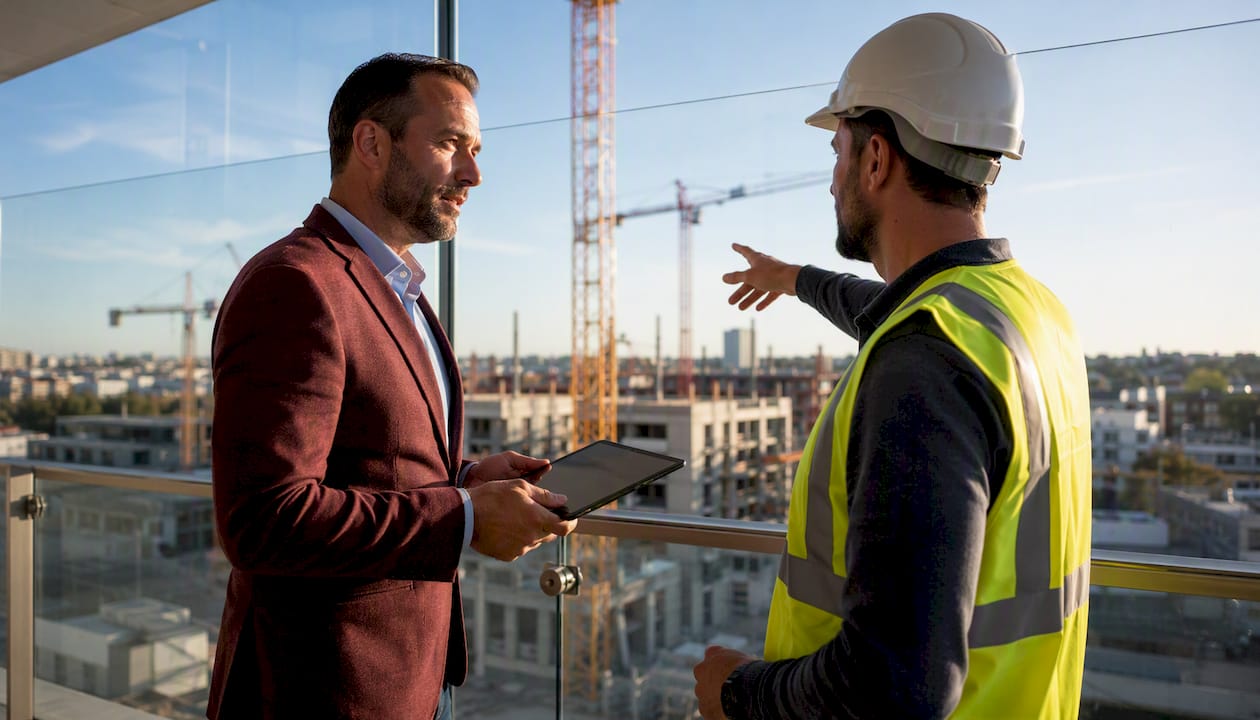 Business owner consulting on phased construction benefits