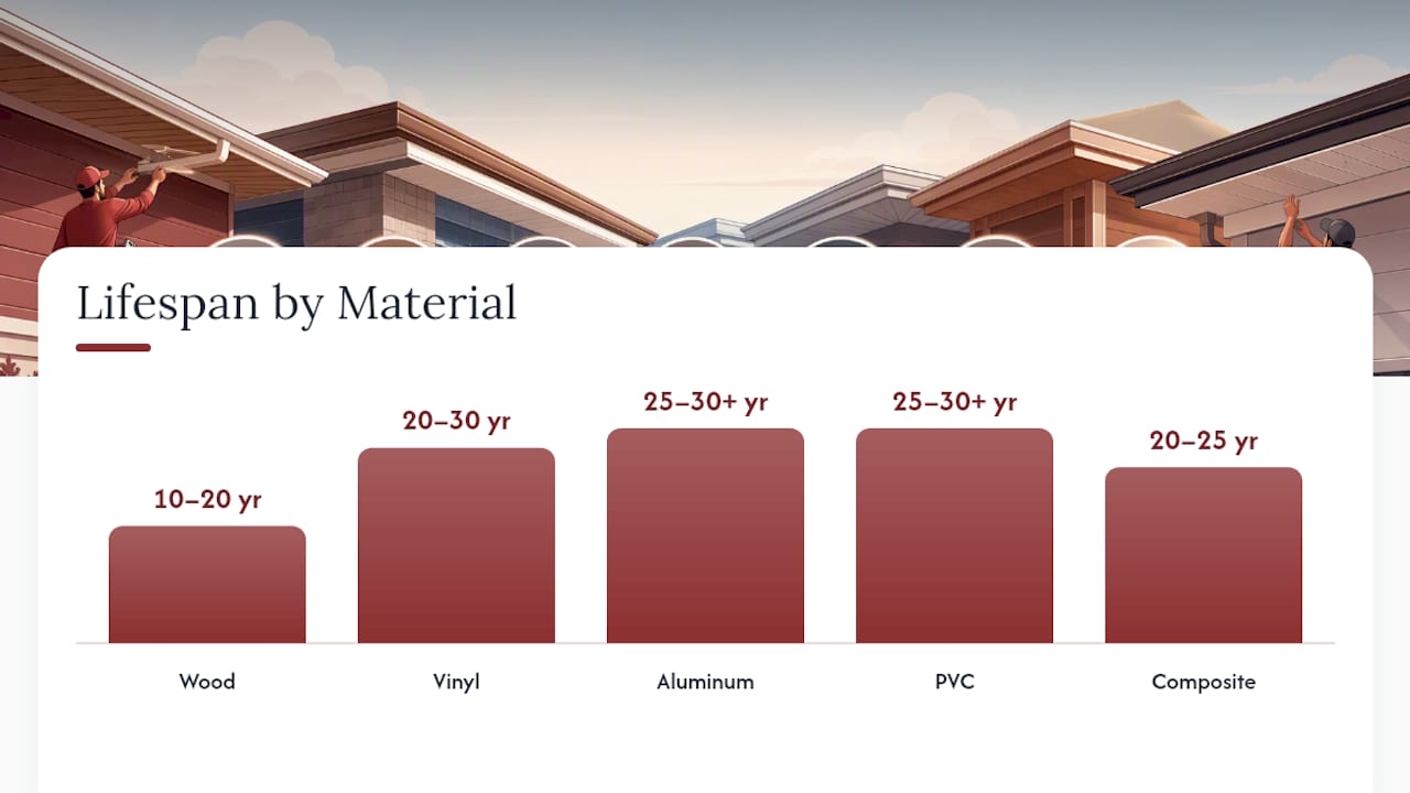 Comparison chart of fascia and soffit materials properties
