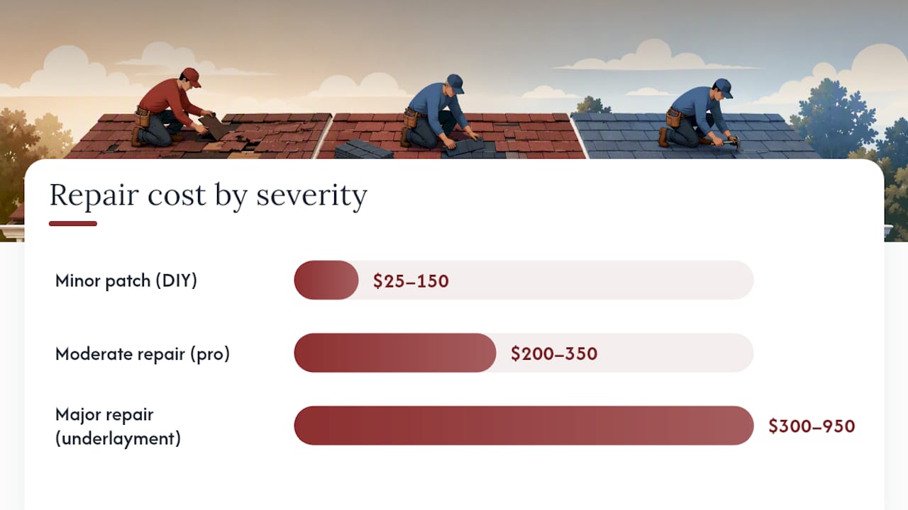 Cost and urgency timeline for roof shingle repair