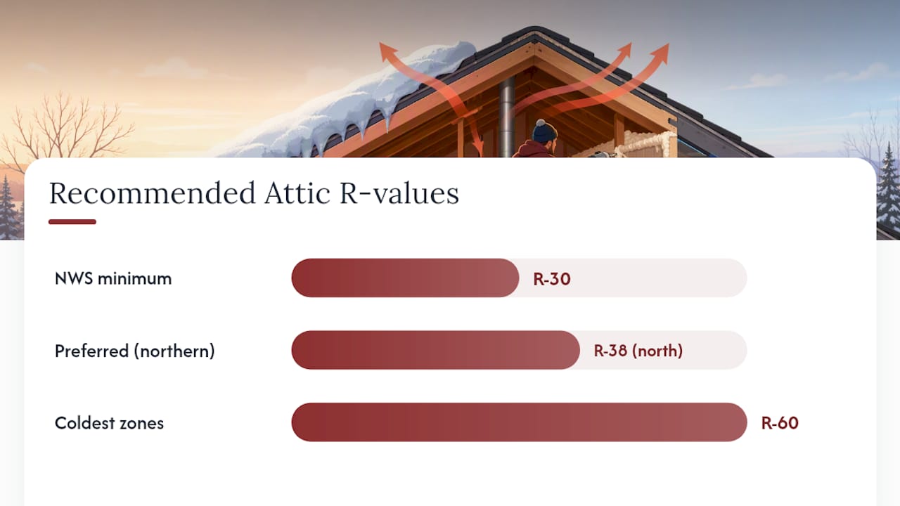 Attic insulation R-value comparison chart