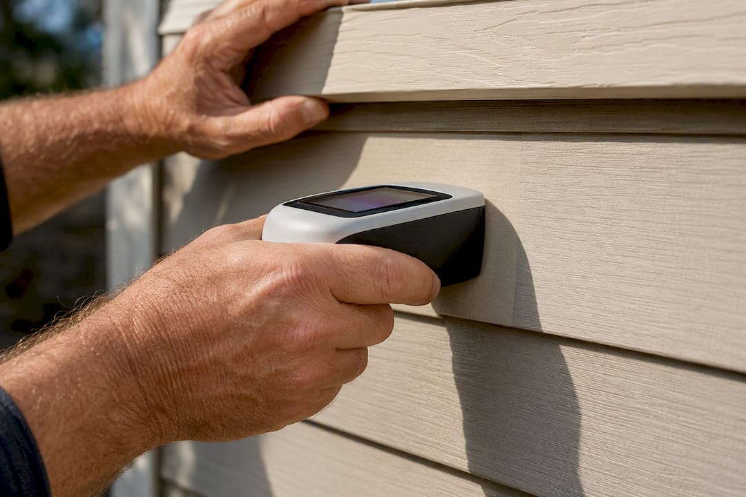 Colorimeter measuring exposed siding color