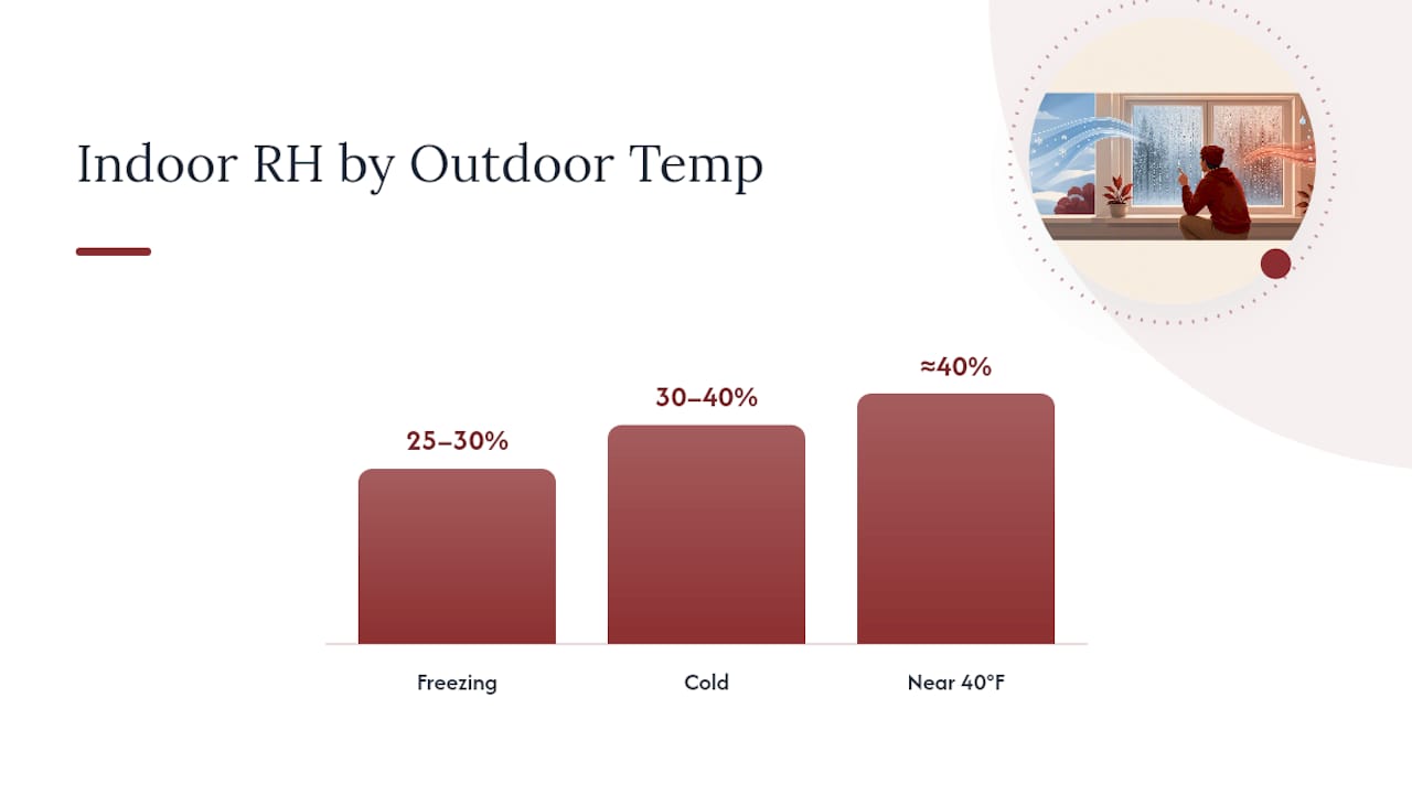 Indoor humidity targets by outdoor temperature