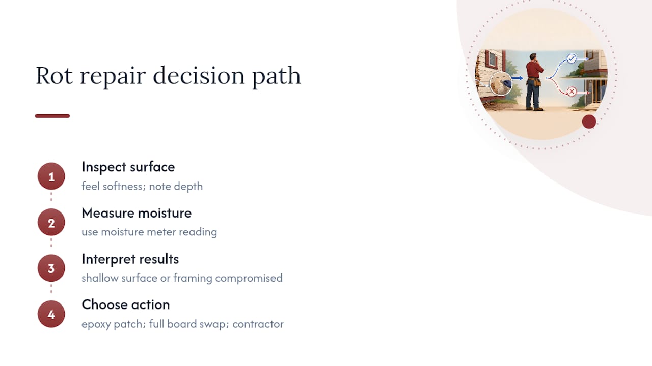 Decision path for siding rot repair
