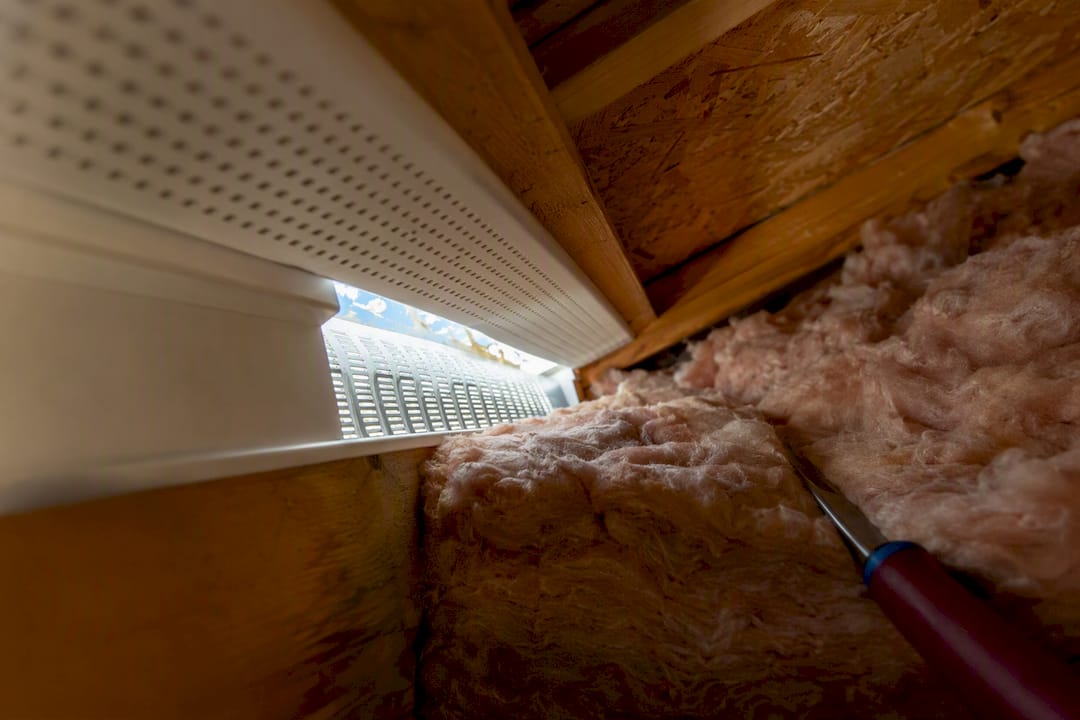 Insulation blocking a residential soffit vent