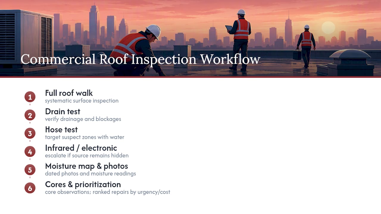 Commercial roof inspection workflow diagram