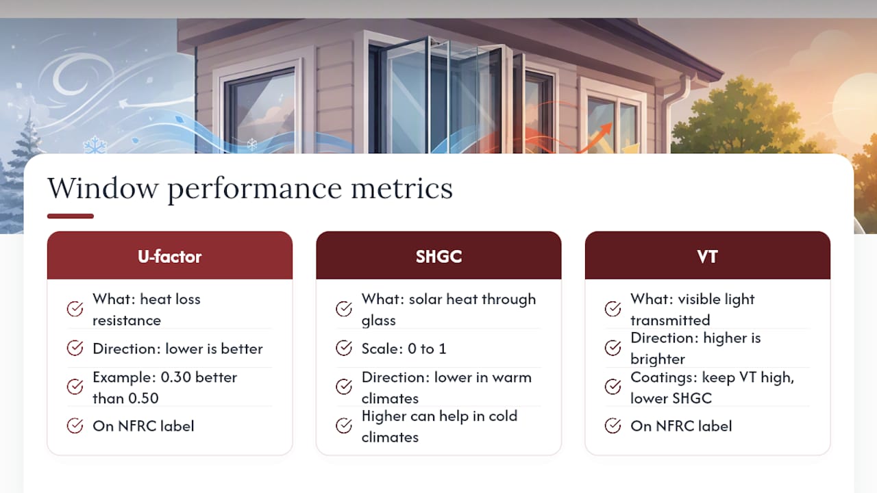 Comparison of three window performance ratings