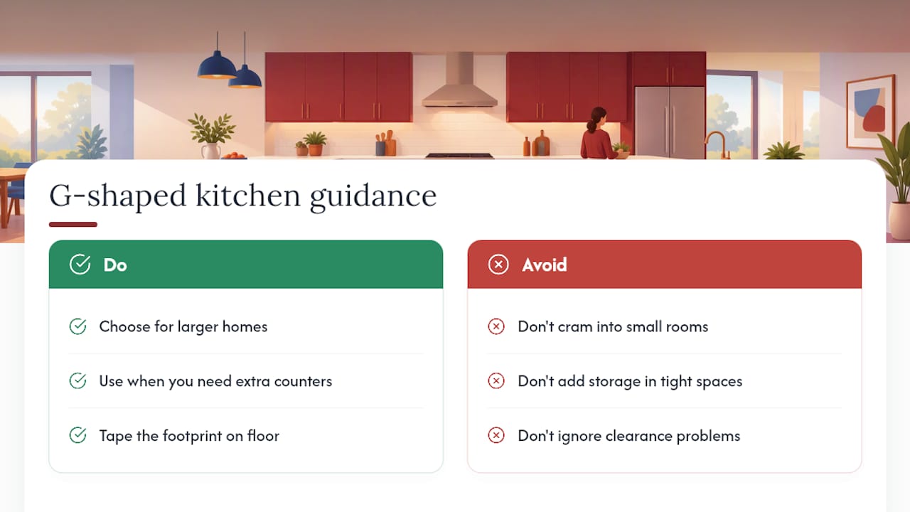 G-shaped kitchens — overview diagram